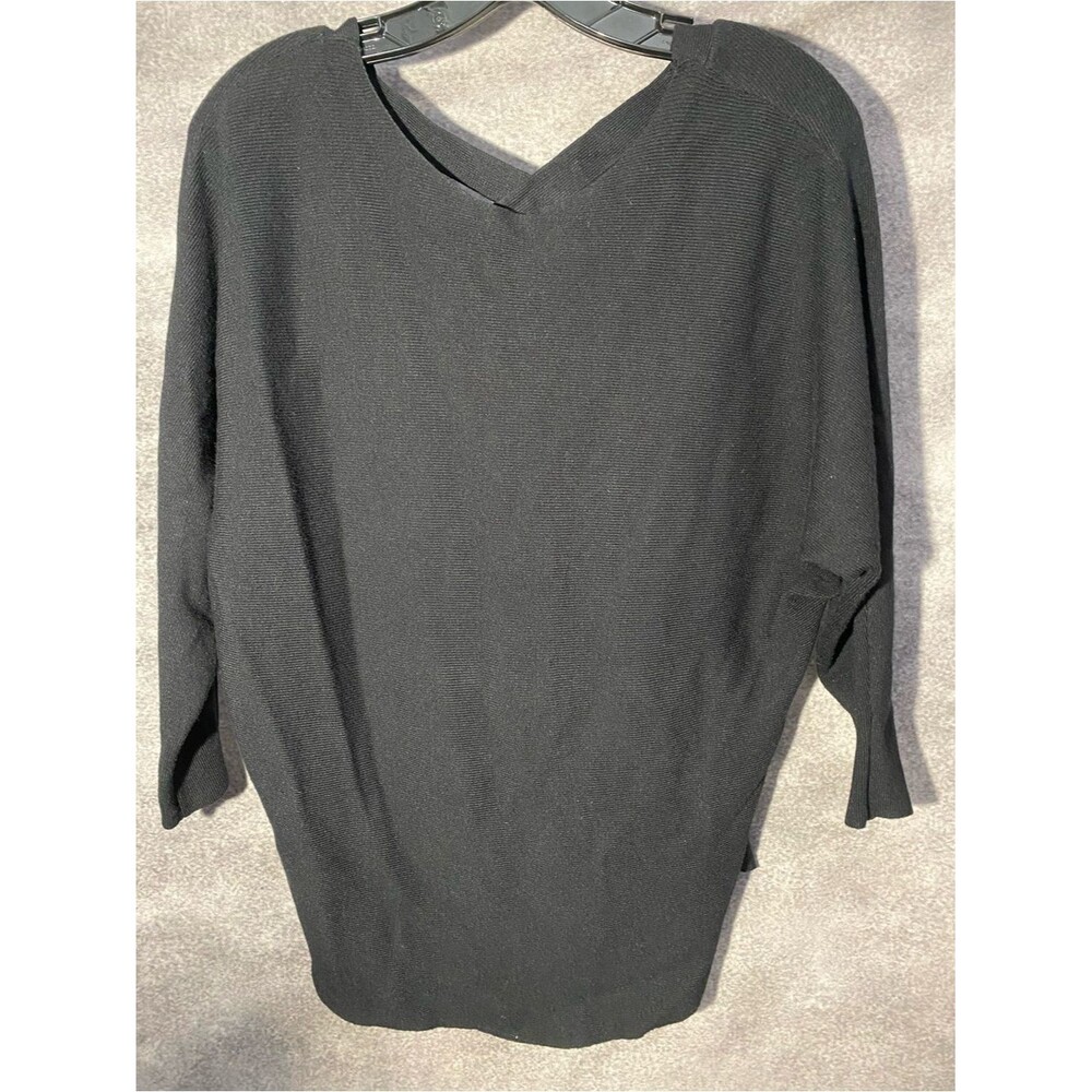 Vila Milano Black Criss Cross Ribbed Knit Sweater Medium Large No SZ Tag